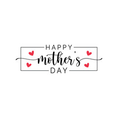 happy mother's day silhouette logo vector line art logo design