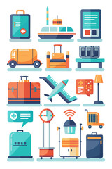 Travel and Transportation Vector Illustration with Isolated Elements