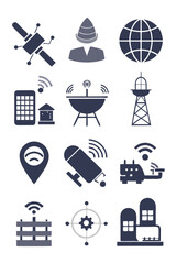 Icons for various subjects and technologies illustration style