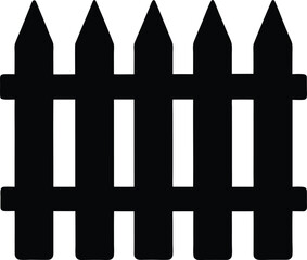 Fence Icon Silhouette Vector Illustration
