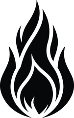 Flame Icon Silhouette Vector Illustration