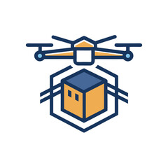 Drone Delivery Service Vector Icon for Fast Shipping