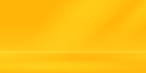 yellow background abstract with Gradient in empty room studio, Yellow empty room studio gradient used for background, yellow background studio with shine use for product shooting.