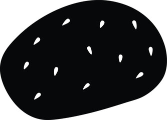 Baked Potato Stencil Icon Silhouette Vector Illustration