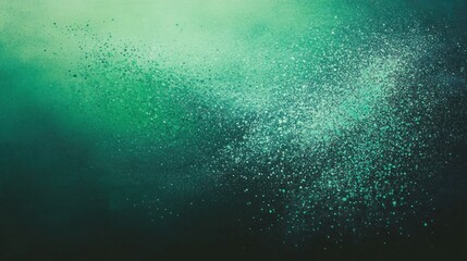 Obraz premium Abstract display of diffused, teal-green particles.