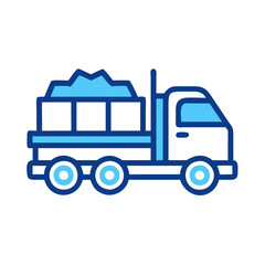 Icon of a Blue Dump Truck Carrying Cargo