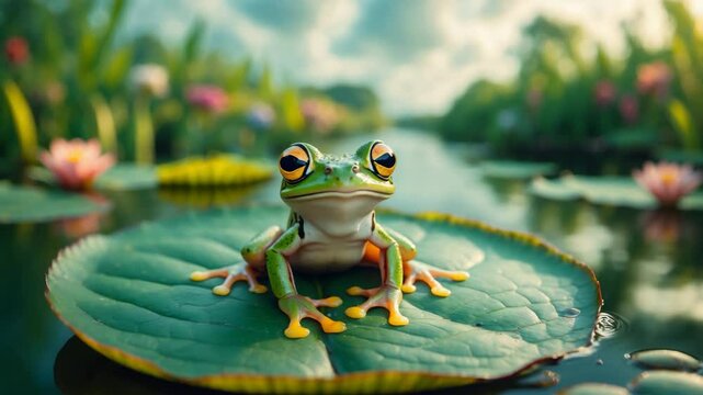 froglet in the water