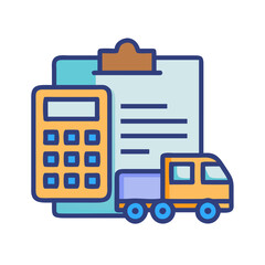 Delivery costing, accounting and calculating costs using calculator
