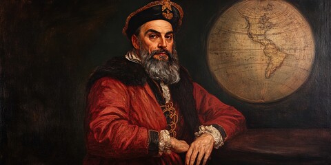 oil painting of ferdinand magellan