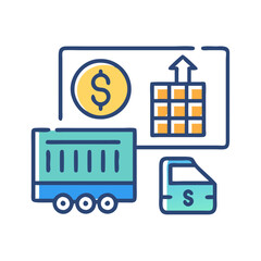 Rising Transportation Costs and Logistics Icon Illustration
