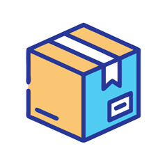 Delivery box illustration isolated on black background