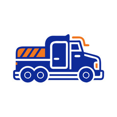 Cartoon tow truck vector illustration on black background