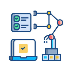 Automation and Quality Control with Machine and Technology Icon