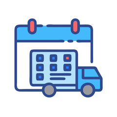 Scheduled Delivery Truck Icon | Fast Delivery Calendar