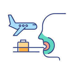 Jet Lag Conceptual Illustration on Black Background