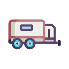 Modern Recreational Vehicle Trailer on a Black Background