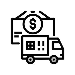 Money Delivery Icon, Payment Transportation, Financial Logistics Concept