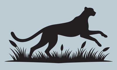 vector illustration of a silhouette of a lion