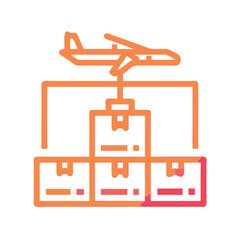 Air cargo delivery and global shipping icon concept