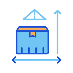 Parcel height, width, and warning sign illustration