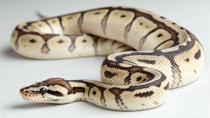 Fototapeta premium Axanthic Ball Python on studio background 