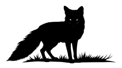 Fototapeta premium wolf black illustration vector in isolated white