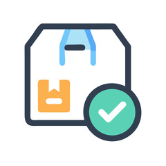 Package Delivery with Checkmark: Completed Order Shipping Icon
