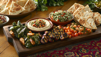 An inviting spread of Mediterranean dishes