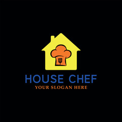 home kitchen chef logo design vector