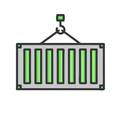 Cartoon Container for Global Trade and Transportation Industry