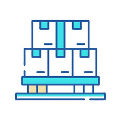 Stacked Shipping Boxes on Pallet - Logistics and Transportation