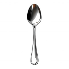 Isolated silver spoon cutlery utensil kitchenware tableware flatware item on transparent background