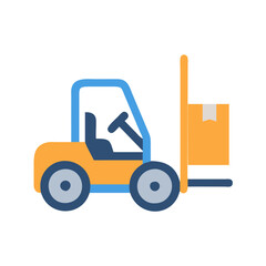 Forklift Truck with Parcel Icon for Logistics Services