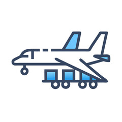 Modern Jet Airplane on Transporter Illustration