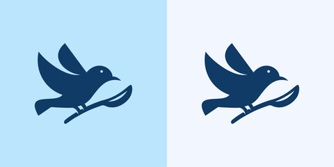 bird nest logo vector icon illustration silhouette