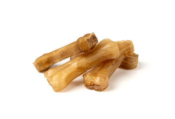 Rawhide bones, collagen dog chew food, pressed dry kibble, natural long-lasting canine treats