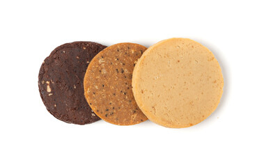 Protein cookie, round protein brownie with chocolate and cocoa, gluten-free cookies