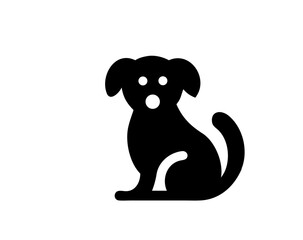 Simple dog logo design, minimal pet logo vector