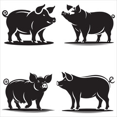 Pig silhouette vector