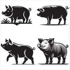 Pig silhouette vector