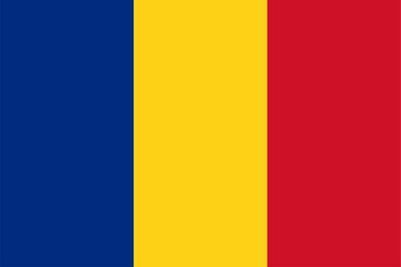 The flag of Romania, with accurate proportions and official colors. Vector image.