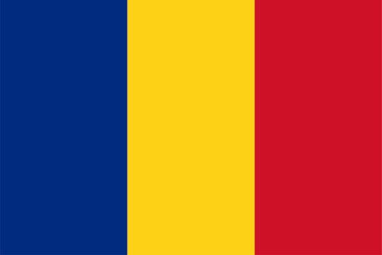 The flag of Romania, with accurate proportions and official colors. Vector image.