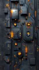 Digital microprocessor with intricate wiring high resolution HD Photo