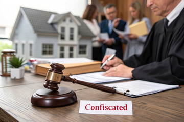 The judge issues a court order to seize the house.