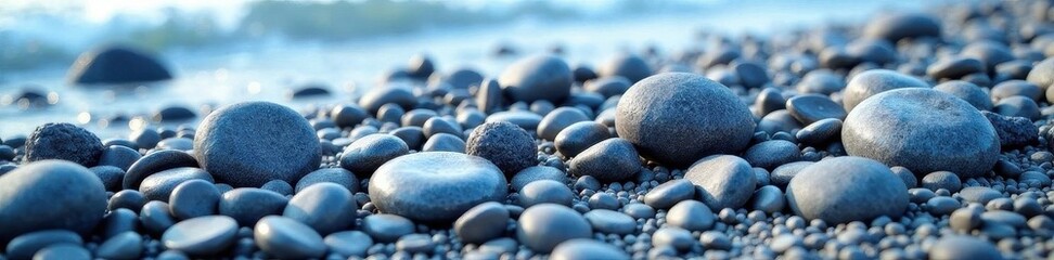 Smooth, grey-blue pebbles, Lake Superior beach texture, landscape, lake superior