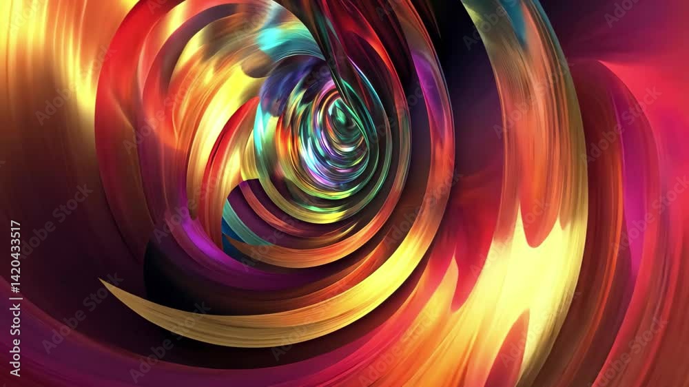 Poster neon digital tunnel with moving colorful shapes creates a vibrant visual experience, neon digital tu