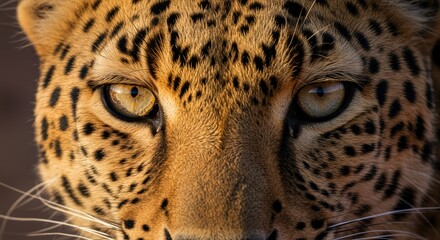 Fototapeta premium Leopard's hypnotic gaze, A captivating portrait of raw power and beauty