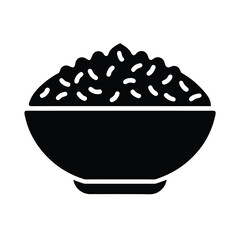 fried rice stencil icon silhouette vector illustration