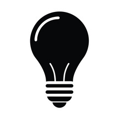 light bulb icon silhouette vector illustration