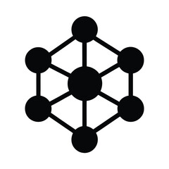 molecule icon silhouette vector illustration